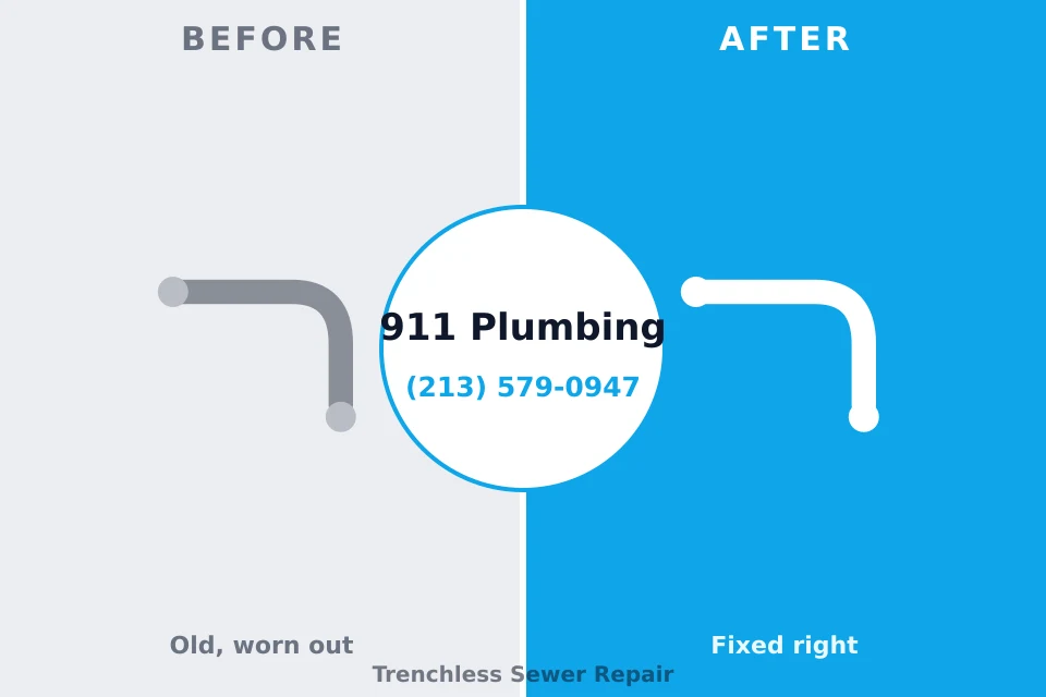 Before and after: plumbing company Prien, LA